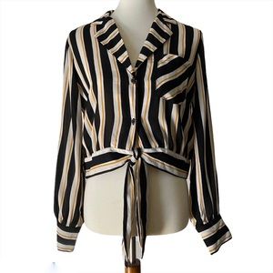 Who What Wear Striped Button Up